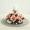 4 Dusty Rose CANDLE RINGS with SILK ROSES Wedding Flowers for Centerpieces